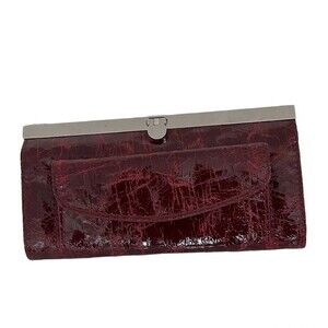 KATE LANDRY Wallet Burgundy Outside Change Pocket Multi Inside Compartments